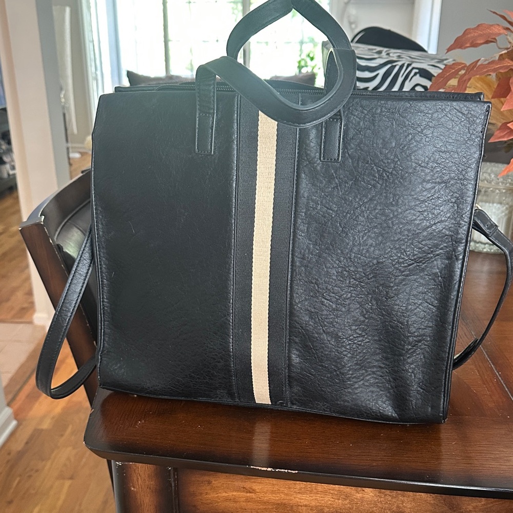 Elegant Black and Tan Tote Bag